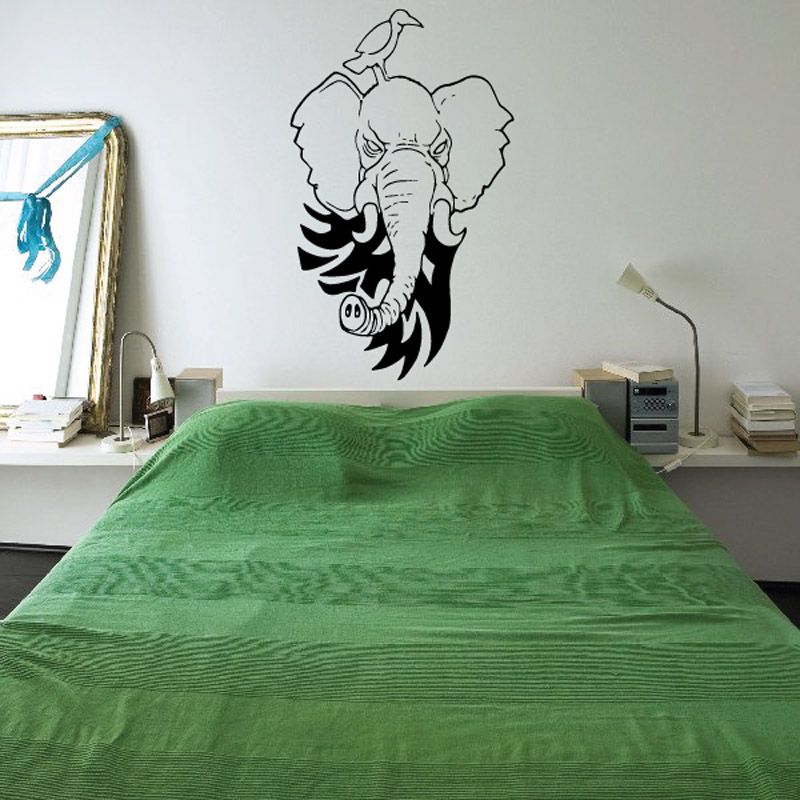 Image of Cartoon Bird and Elephant Decal