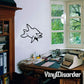 Cartoon bottle-nosed dolphin decal, black outline