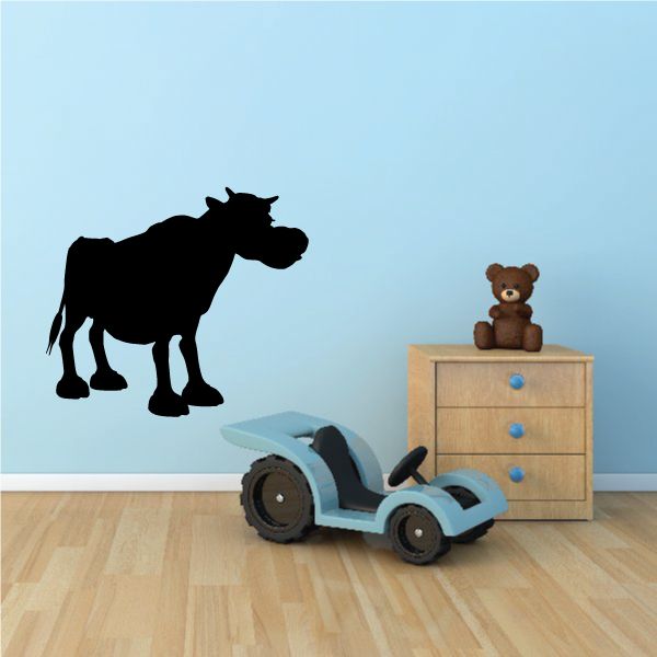 Image of Cartoon Bull Silhouette Decal