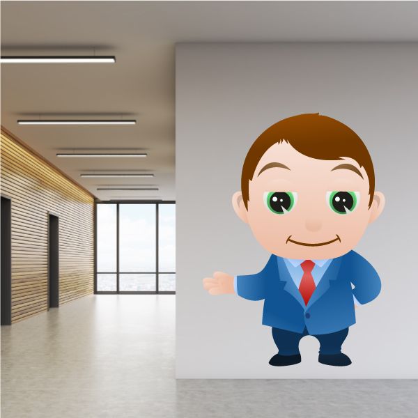 Image of Cartoon Businessman Wall Decal - Vinyl Sticker - Car Sticker - IDCOLOR011