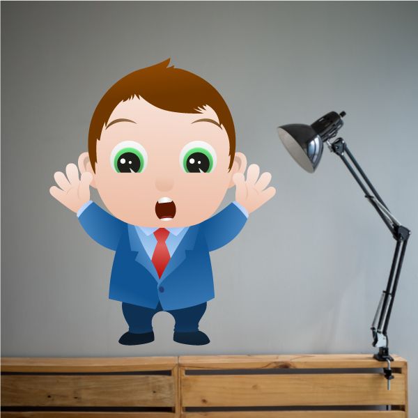 Image of Cartoon Businessman Wall Decal - Vinyl Sticker - Car Sticker - IDCOLOR013