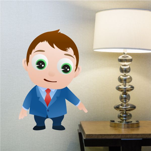Image of Cartoon Businessman Wall Decal - Vinyl Sticker - Car Sticker - IDCOLOR018