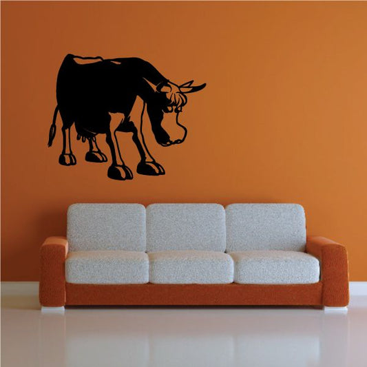 Image of Cartoon Cow Cattle Head Lowered Decal