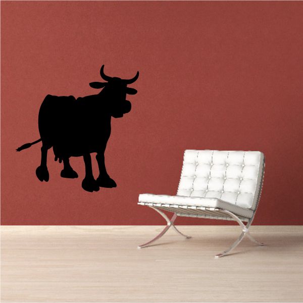 Image of Cartoon Cow Cattle Standing Decal