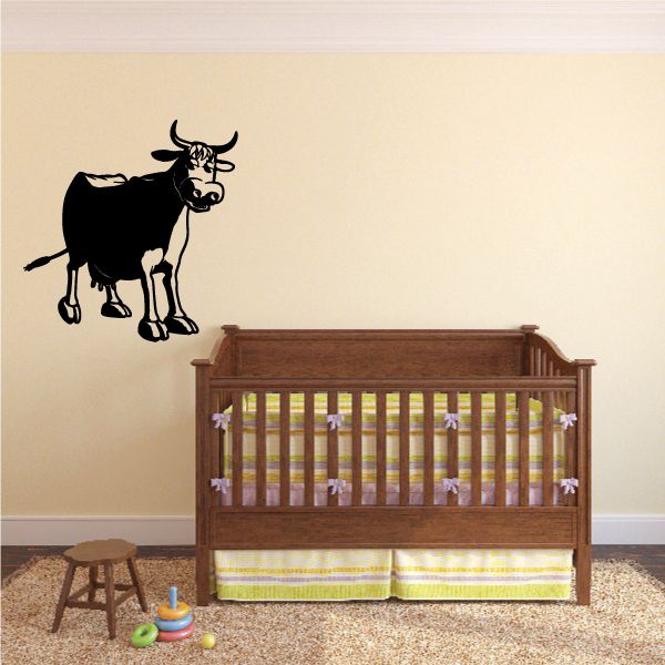 Image of Cartoon Cow Cattle Standing Decal