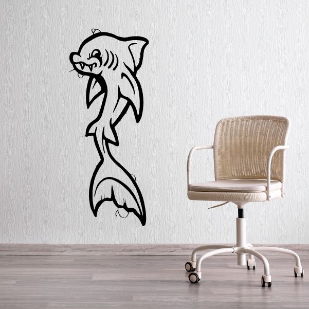 Image of Cartoon Fanged Fish Decal