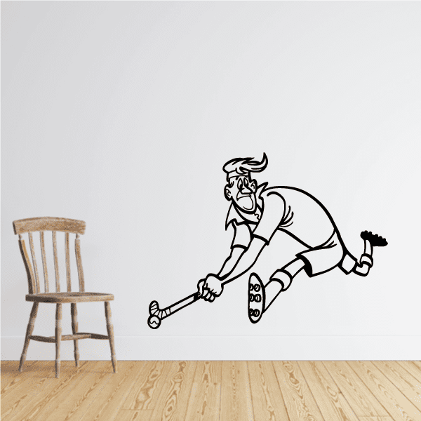 Image of Cartoon Field Hockey Decal Player