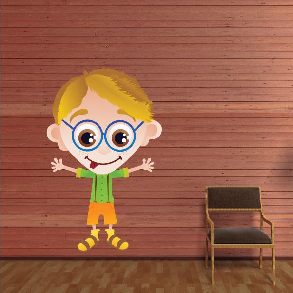 Image of Goofy Nerd Cartoon Sticker