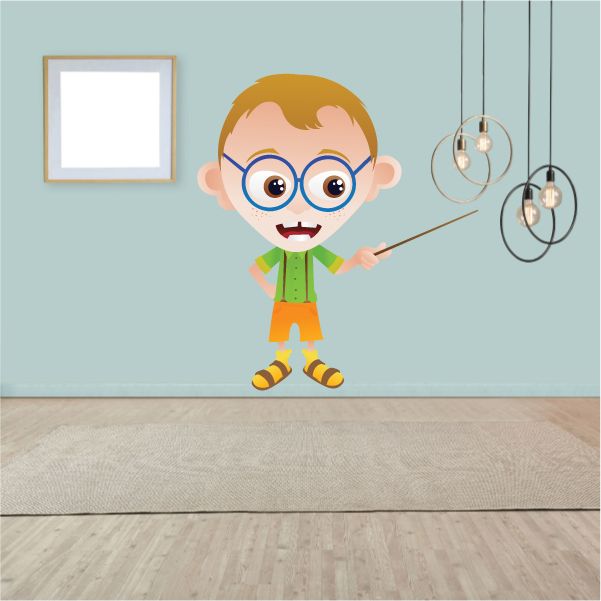 Image of Professor Nerd Cartoon Sticker