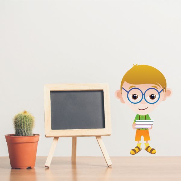 Image of School Nerd Cartoon Sticker