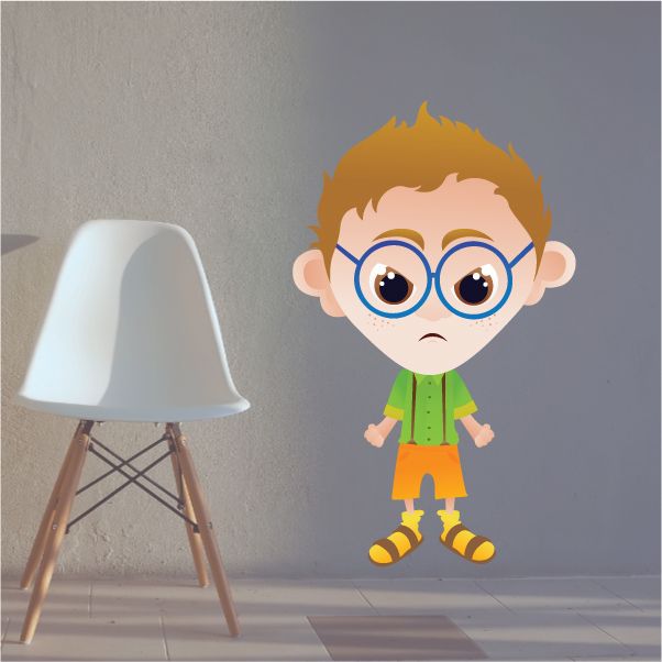Image of Mad Nerd Cartoon Sticker