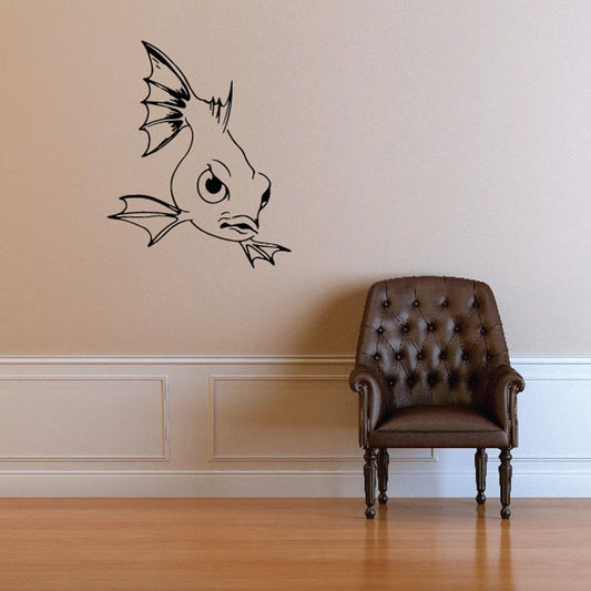 Image of Cartoon Glaring Goldfish Decal