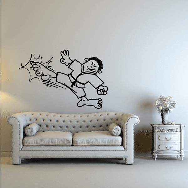 Image of Cartoon High Kick Kung Fu Decal