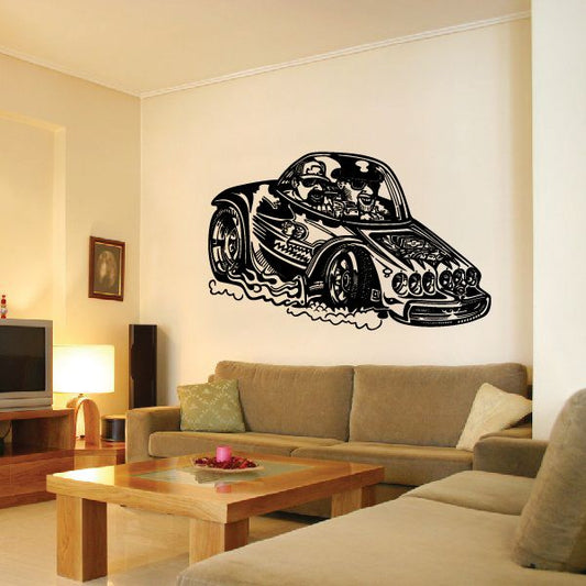 Image of Cartoon Hot Rod Decal