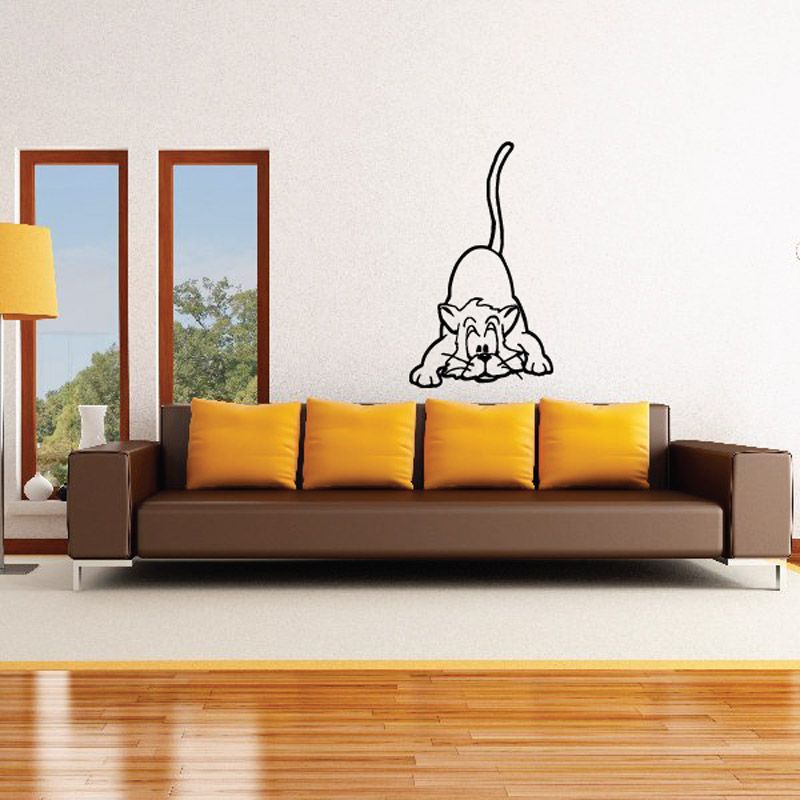 Image of Cartoon Pouncing Cat Decal