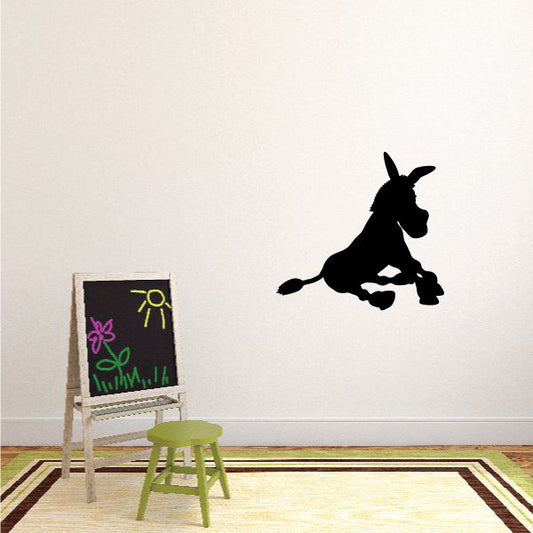 Image of Cartoon Sitting Donkey Silhouette Decal