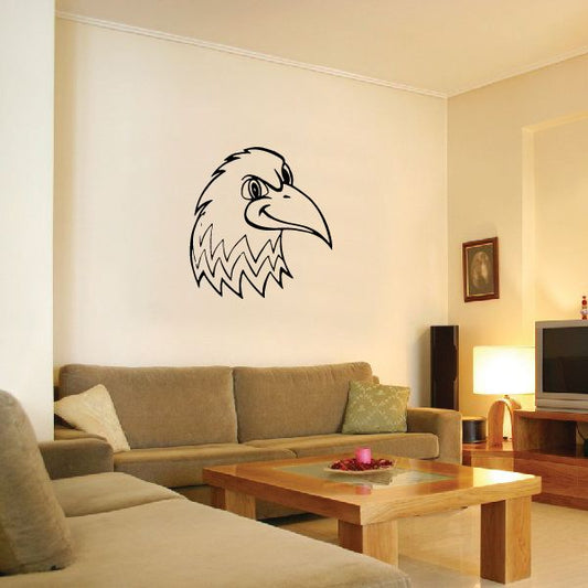 Image of Cartoon Smirking Eagle Head Decal