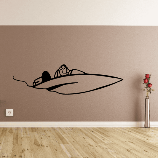 Image of Cartoon Speedboat Decal