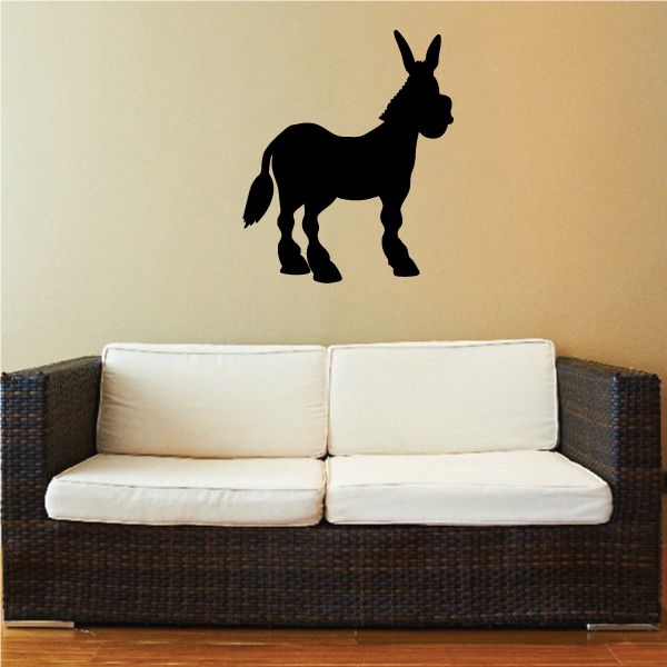 Image of Cartoon Standing Donkey Silhouette Decal