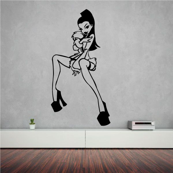 Image of Cartoon Stripper in High Heels Decal