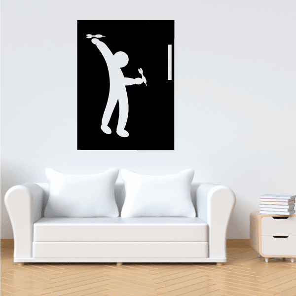 Image of Cartoon Throwing Darts Decal