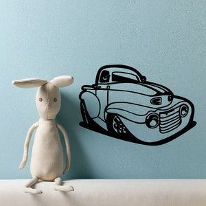 Cartoon truck wall decal: blue truck with black outline