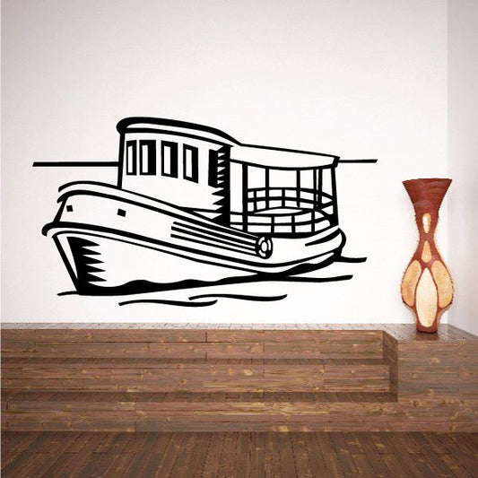 Image of Cartoon Tug Boat Decal