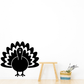 Cartoon turkey wall decal, black bird with white beak and eyes