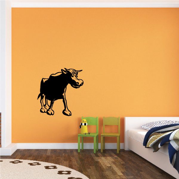 Image of Cartoon Walking Bull Decal