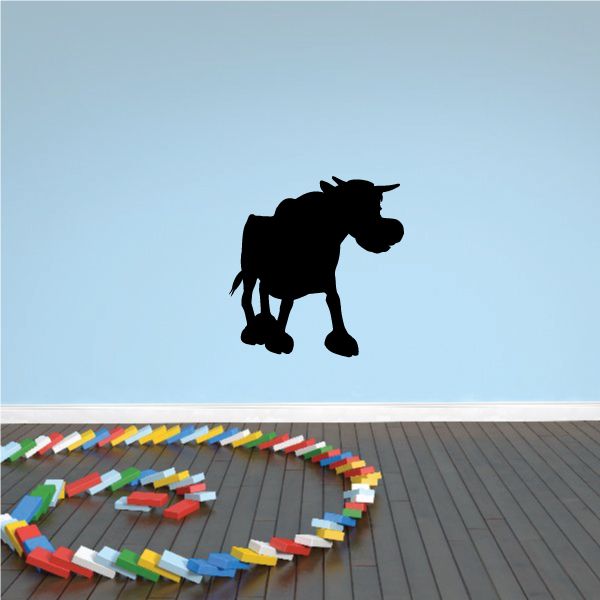 Image of Cartoon Walking Bull Silhouette Decal