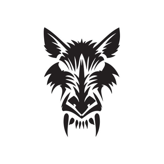 Image of Carved Style Wolf Head Decal