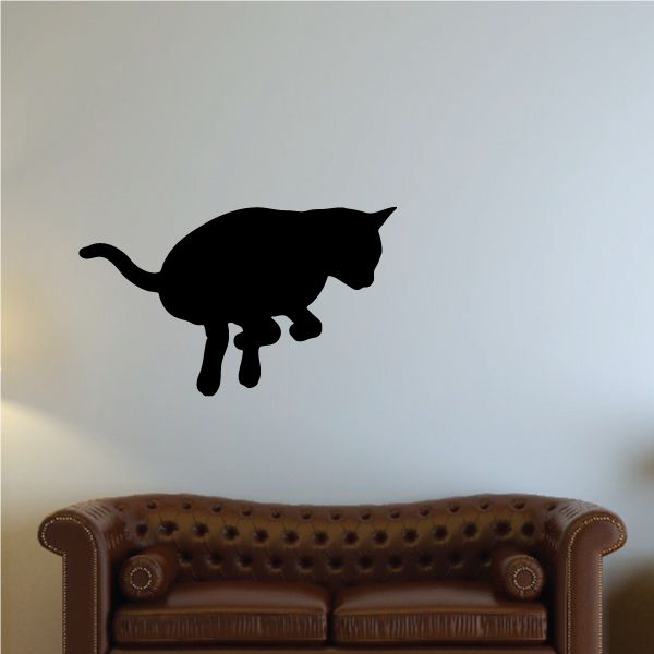 Image of Cat Chasing Move Silhouette Decal