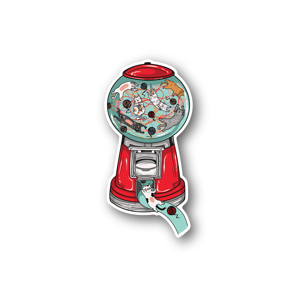 Image of Cat Gumball Machine Sticker