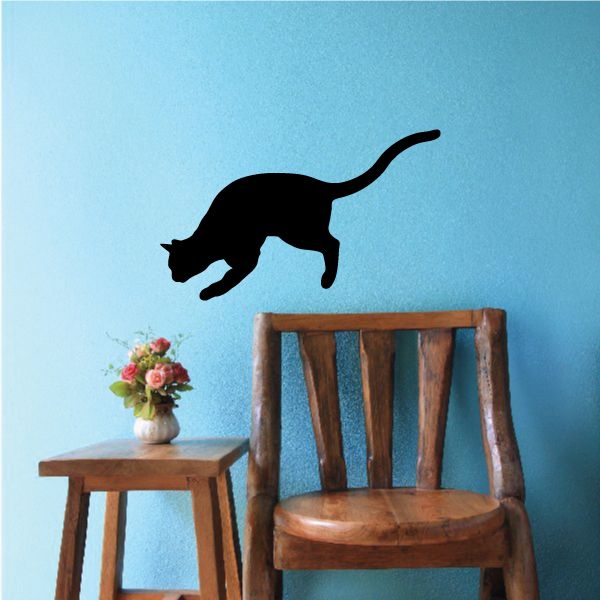 Image of Cat Hunting Silhouette Decal