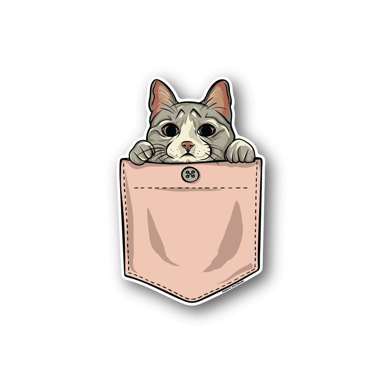 Image of Cat In Pocket Sticker