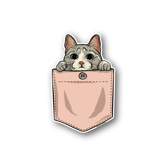 Image of Cat In Pocket Sticker