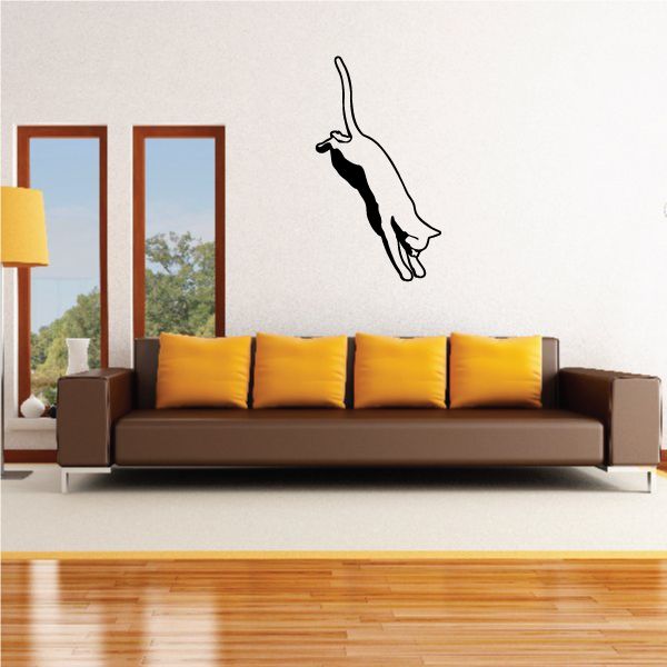 Image of Cat Jumping Down Decal