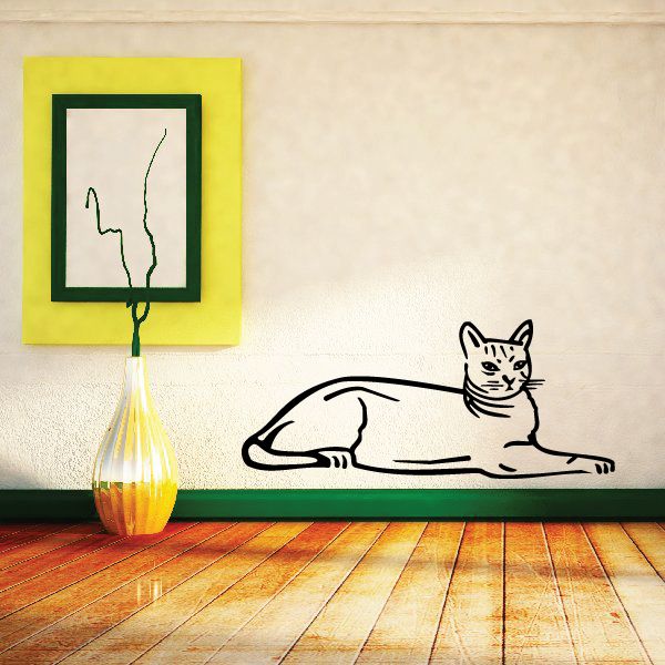 Image of Cat Laying Down Decal