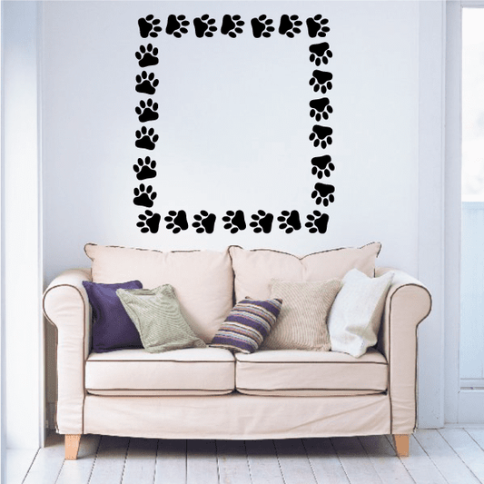 Image of Cat Paw Print Circle with Heart Decal