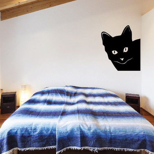 Image of Cat Peaking Around The Corner Decal