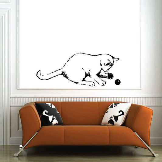 Image of Cat Playing with Toys Decal