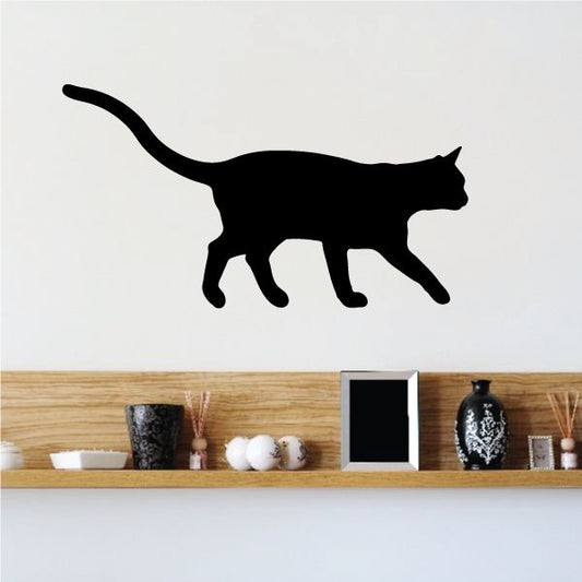 Image of Cat Prowling Forward Silhouette Decal