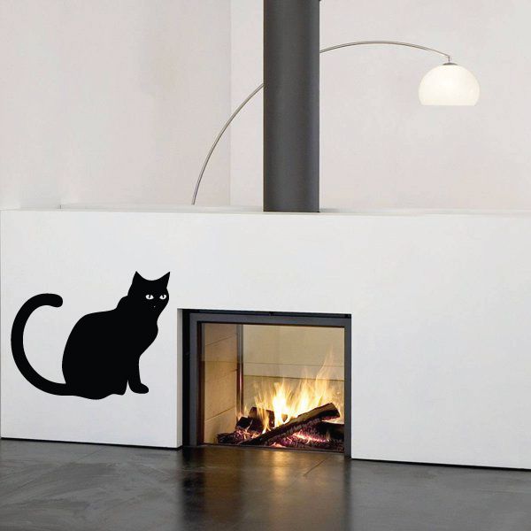 Image of Cat Sitting Observing Decal