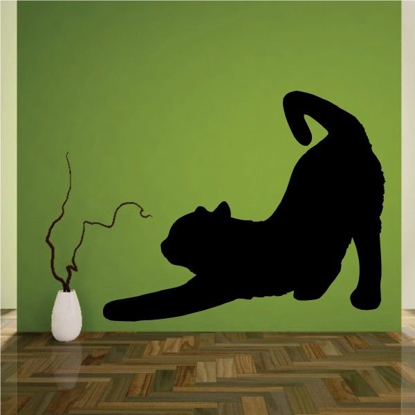 Image of Cat Stretching Back Decal