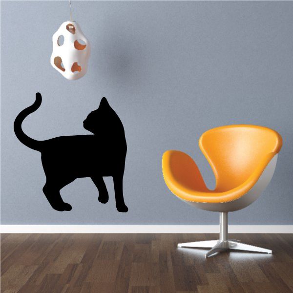 Image of Cat Turning Around Silhouette Decal