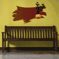 Die cut Halloween decal of black cat with bats and carved pumpkin