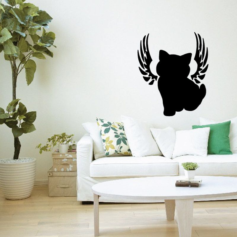 Image of Cat With Wings Wall Decal - Vinyl Decal - Car Decal - DC015