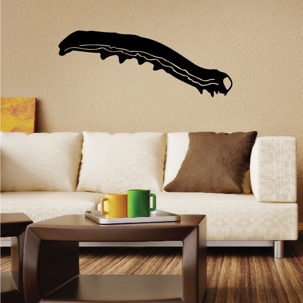 Black caterpillar silhouette wall decal