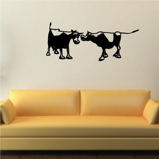 Image of Cattle Cow Couple Socializing Decal