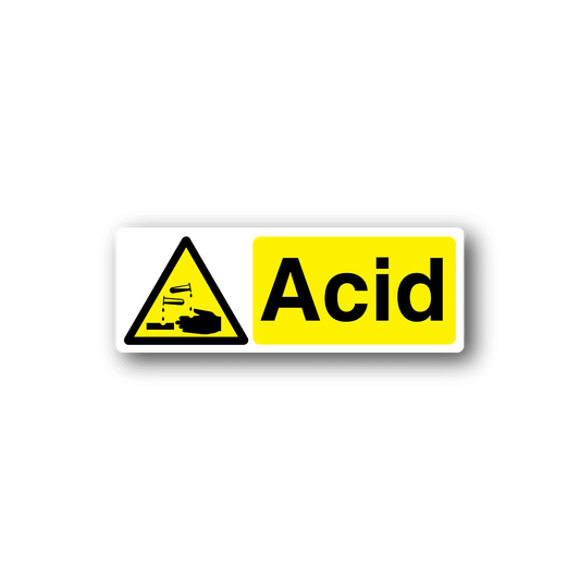 Image of Caution Acid Sign Sticker